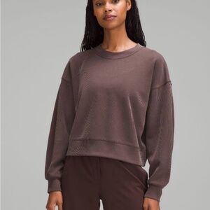 Lululemon Perfectly Oversized Ribbed Crop Crew NWT, Size 2 Espresso